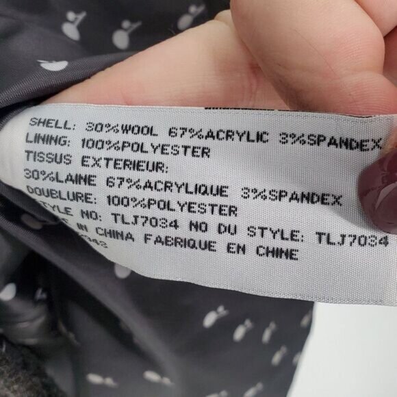 Women's Anthropogie Tulle Wool Blend Peacoat Size Small NEW - Picture 4 of 4